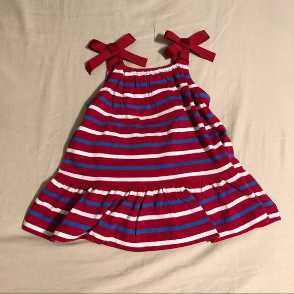 NWOT Hanna Andersson 3-6 Month Red and Blue Striped Dress and Bloomer Set - Picture 1 of 6
